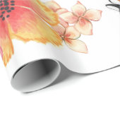 Glanzend wrapppapier, pinguïn Love Floral Cadeaupapier (Rol Hoek)