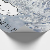 Glanzend wrapppapier, pinguïn Skiing is leuk Cadeaupapier (Hoek)