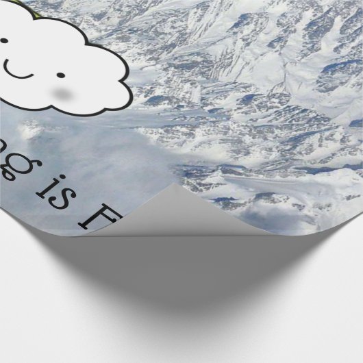 Glanzend wrapppapier, pinguïn Skiing is leuk Cadeaupapier (Hoek)