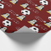 Glanzend wrapppapier, pinguïn Soccer Goal Cadeaupapier (Hoek)