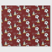 Glanzend wrapppapier, pinguïn Soccer Goal Cadeaupapier (Vlak)