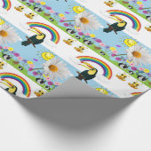 Glanzend wrapppapier, regenboogparrots Sun Rabbits Cadeaupapier (Hoek)