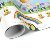 Glanzend wrapppapier, regenboogparrots Sun Rabbits Cadeaupapier (Rol Hoek)