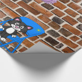 Glanzend wrapppapier, Retro Woman Black Cat Cadeaupapier (Hoek)