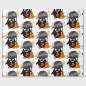 Glanzend wrapppapier, Rock in Roll Penguin Guitar Cadeaupapier (Vlak)