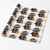 Glanzend wrapppapier, Rock in Roll Penguin Guitar Cadeaupapier (Uitgerold)
