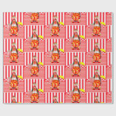Glanzend wrapppapier, rode strepe popcorn cadeaupapier (Vlak)