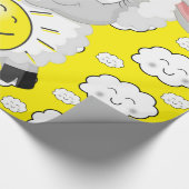 Glanzend wrapppapier, schaap Sun gele wolken Cadeaupapier (Hoek)