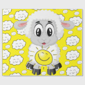 Glanzend wrapppapier, schaap Sun gele wolken Cadeaupapier (Vlak)