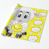 Glanzend wrapppapier, schaap Sun gele wolken Cadeaupapier (Uitgerold)