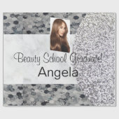 Glanzend wrapppapier, schoonheidsschool Afstuderen Cadeaupapier (Vlak)