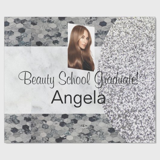 Glanzend wrapppapier, schoonheidsschool Afstuderen Cadeaupapier (Vlak)