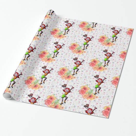 Glanzend wrapppapier, skateboardpapier cadeaupapier (Uitgerold)