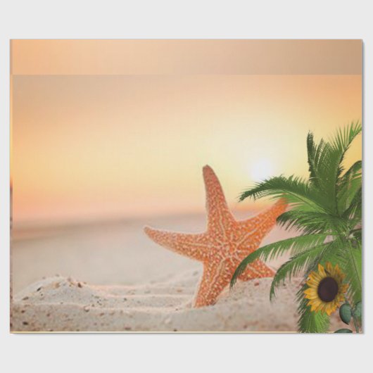 Glanzend wrapppapier Starfish Beach Cadeaupapier (Vlak)
