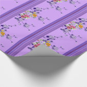 Glanzend wrapppapier, stripe Paarse Floral Cadeaupapier (Hoek)