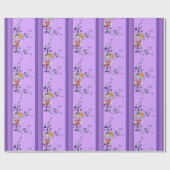 Glanzend wrapppapier, stripe Paarse Floral Cadeaupapier (Vlak)
