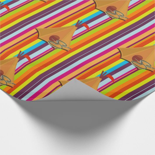 Glanzend wrapppapier, stripe tapijtslang cadeaupapier (Hoek)