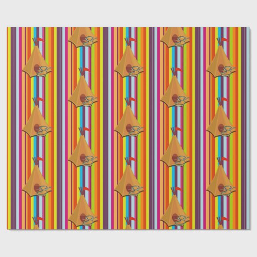 Glanzend wrapppapier, stripe tapijtslang cadeaupapier (Vlak)