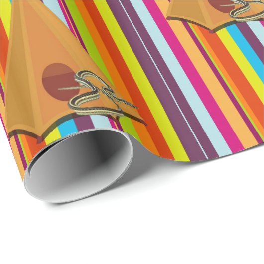 Glanzend wrapppapier, stripe tapijtslang cadeaupapier (Rol Hoek)