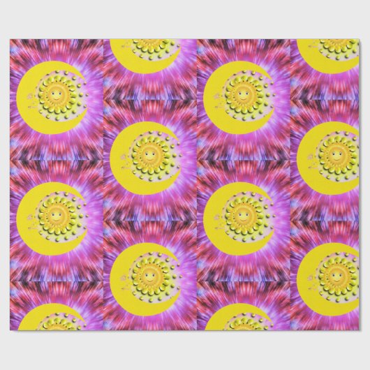 Glanzend wrapppapier, Sun Moon Cadeaupapier (Vlak)