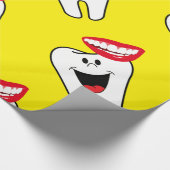 Glanzend wrapppapier, tanden-zeemijl-geel cadeaupapier (Hoek)