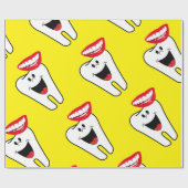 Glanzend wrapppapier, tanden-zeemijl-geel cadeaupapier (Vlak)