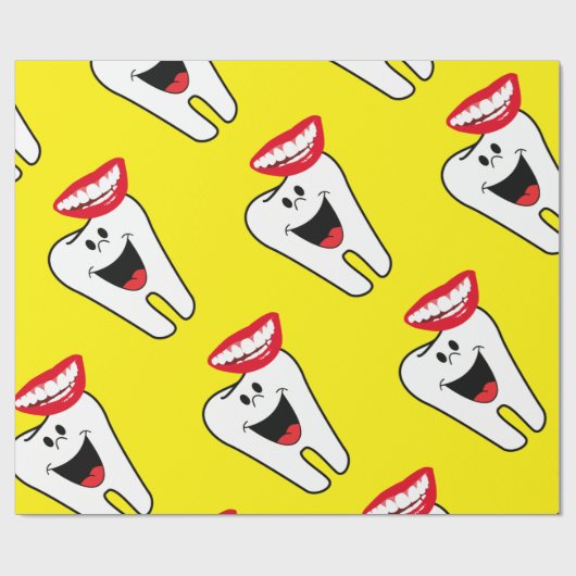 Glanzend wrapppapier, tanden-zeemijl-geel cadeaupapier (Vlak)