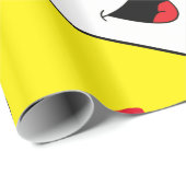 Glanzend wrapppapier, tanden-zeemijl-geel cadeaupapier (Rol Hoek)