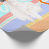 Glanzend wrapppapier, tapijten met stripe harten cadeaupapier (Hoek)