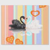 Glanzend wrapppapier, tapijten met stripe harten cadeaupapier (Vlak)