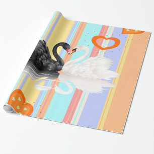 Glanzend wrapppapier, tapijten met stripe harten cadeaupapier