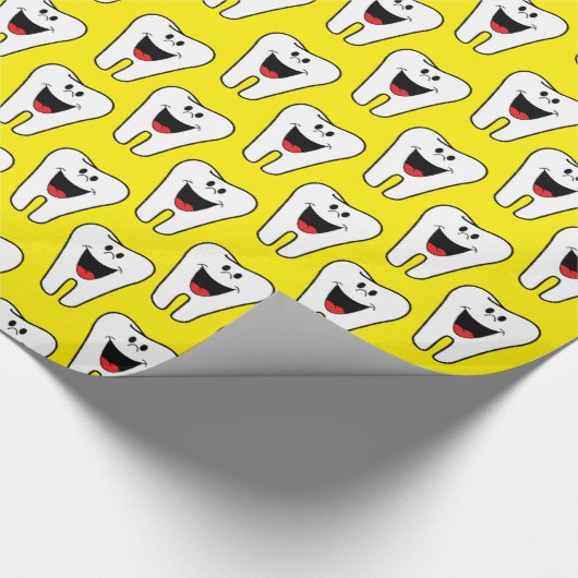 Glanzend wrapppapier, Tedgeel tandheelkundige tand Cadeaupapier (Hoek)