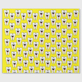 Glanzend wrapppapier, Tedgeel tandheelkundige tand Cadeaupapier (Vlak)