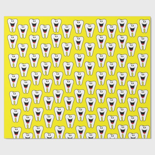 Glanzend wrapppapier, Tedgeel tandheelkundige tand Cadeaupapier (Vlak)