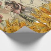 Glanzend wrapppapier, Victoriaans Floral Cadeaupapier (Hoek)