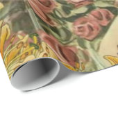 Glanzend wrapppapier, Victoriaans Floral Cadeaupapier (Rol Hoek)