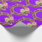 Glanzend wrapppapier, Victoriaans Floral Cadeaupapier (Hoek)