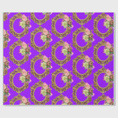 Glanzend wrapppapier, Victoriaans Floral Cadeaupapier (Vlak)