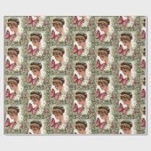 Glanzend wrapppapier Victoriaans groen Cadeaupapier (Vlak)