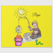 Glanzend wrapppapier, visser Vist geel Cadeaupapier (Vlak)