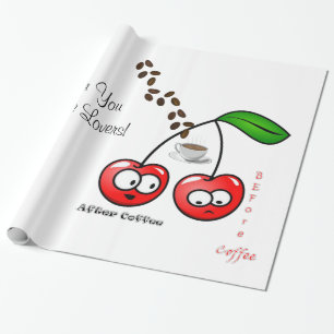 Glanzend wrapppapier, voor na koffie Cherrie Cadeaupapier