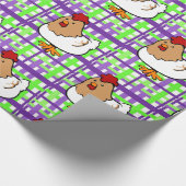 Glanzend wrapppapier voor Paars geel kippenschotel Cadeaupapier (Hoek)