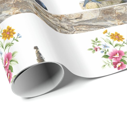 Glanzend wrapppapier, waterfonteinen cadeaupapier (Rol Hoek)