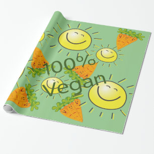 Glanzend wrapppapier, wortelen zon 100% Vegan Cadeaupapier