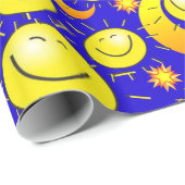 Glanzend wrapppapier, zonnemoongele sterren cadeaupapier (Rol Hoek)