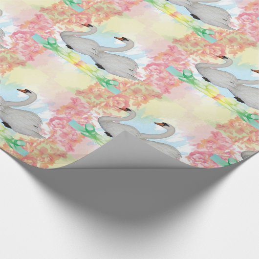 Glanzend wrapppapier, Zwanenbloem Cadeaupapier (Hoek)
