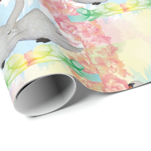 Glanzend wrapppapier, Zwanenbloem Cadeaupapier (Rol Hoek)