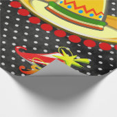 Glanzend wrapppapier, zwart-witpokadot pop cadeaupapier (Hoek)