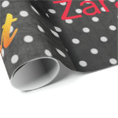 Glanzend wrapppapier, zwart-witpokadot pop cadeaupapier (Rol Hoek)