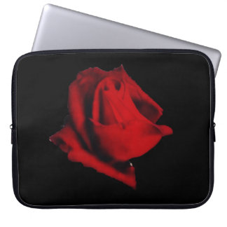 Glanzend, zacht rood roze mysterie laptop sleeve